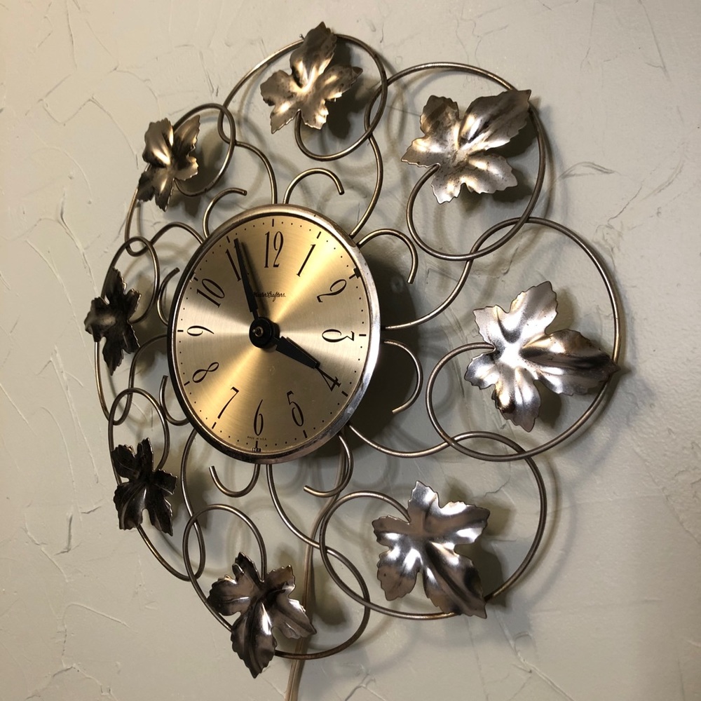 Mid-Century Modern  MASTERCRAFTERS Brass WallClock